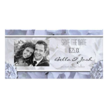 White Hydrangeas Save the Date Photo Card