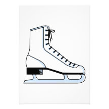 white ice skate vector graphic invite