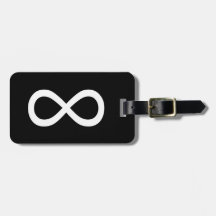 White Infinity Symbol Luggage Tags