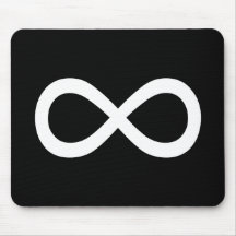 White Infinity Symbol Mousepad