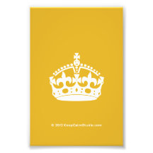 White Keep Calm Crown on Gold Background Photograph