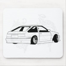 White KIS Levin AE86 Mousepads