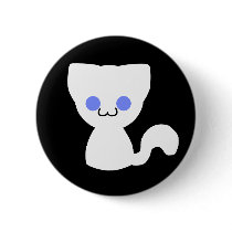 White Kitty Button