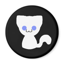White Kitty Magnet