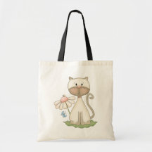 White Kitty w/ Flower Bag