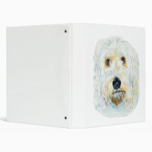 White Labradoodle 3 Ring Binder