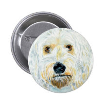 White Labradoodle Maggie Button
