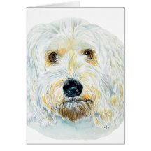 White Labradoodle Maggie Greeting Cards