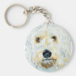 White Labradoodle Maggie Keychain