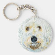 White Labradoodle Maggie Keychain