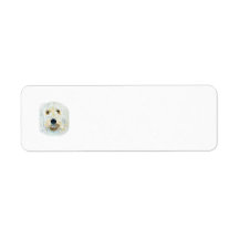 White Labradoodle Return Address Label