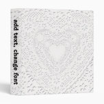 White Lace Fabric Image  Background 3 Ring Binder