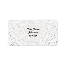 White Lace Fabric Image  Background Address Labels