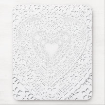 White Lace Fabric Image  Background Mousepad