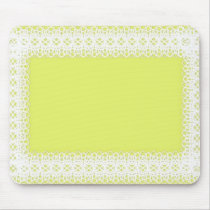 White Lace On Yellow - DIY Mouse Pad