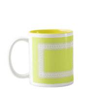 White Lace On Yellow - DIY Mugs