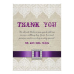 White Lace Vintage Wedding Thank You Purple Linen invitations