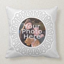 White Lacy Frame Photo Pillow