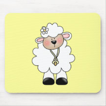 White Lamb Tshirts and Gifts Mousepad