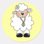 White Lamb Tshirts and Gifts Round Sticker