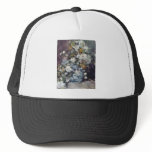white Large Vase of Flowers, Auguste Renoir flower Hat