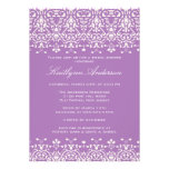 White & Lavender Damask Bridal Shower Invitation