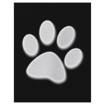 White/Light Grey Halftone Paw Print