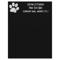 White/Light Grey Halftone Paw Print