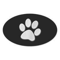White/Light Grey Halftone Paw Print