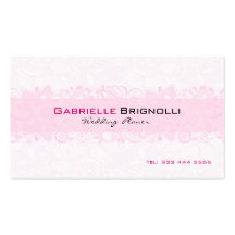 White & Light Pink Vintage Floral Lace Business Card Templates