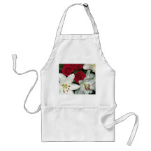 "White Lilies Red Roses" Apron