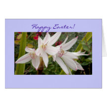 White Lily Happy Easter Greeting Card