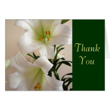 White Lily Thank You Card