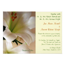 White Lily Wedding Invitation