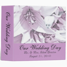 White Lily Wedding Photo Album 3 Ring Binders