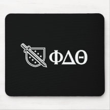 White Logo and Letters Mouse Pads