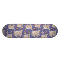 White Longhaired Chihuahua Pattern Skate Decks