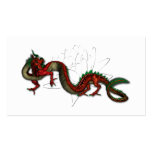White Lotus With Chinese Dragon Business Cards