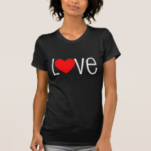 white love red heart tee shirt