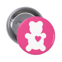 White Love Teddy Button