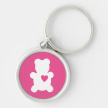 White Love Teddy Keychain