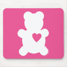 White Love Teddy Mousepad
