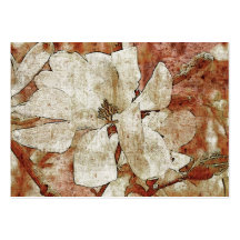 White magnolia ATC card Business Card Templates