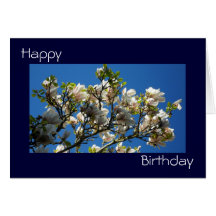 White Magnolia Birthday Card