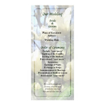 White Magnolia Branches Wedding Program Custom Rack Card