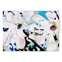 White magnolia greeting card