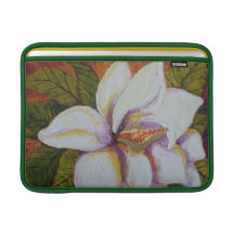 White Magnolia MacBook Sleeve