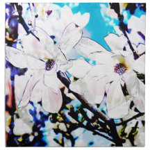 white magnolia napkin