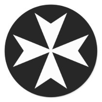 White Maltese Cross Sticker