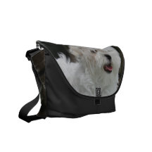 White Maltese Puppy Messenger Bag